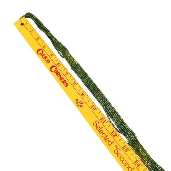 multi strand peridot Green and crystal beaded long necklace boho hippie style - Picture 11 of 11